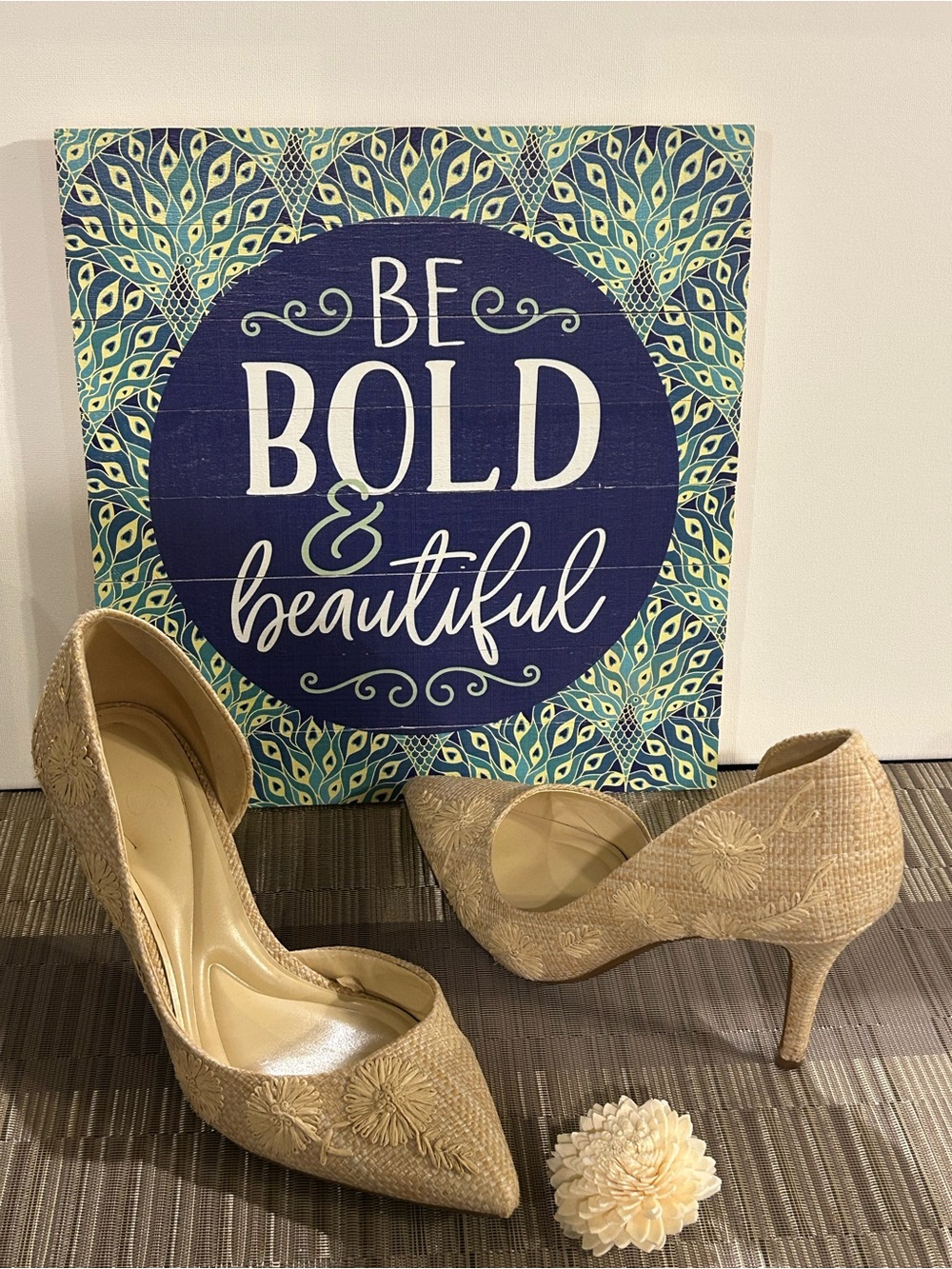 Jessica Simpson Beige Pointed-Toe D'Orsay Heels